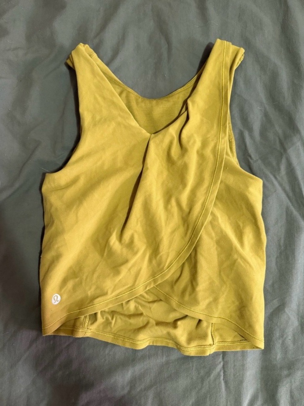 lululemon athletica Women's Mustard Olive Green Crossover Tank